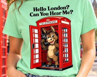 Donkey PNG, London Phone Booth Shirt Design, British Travel Sublimation