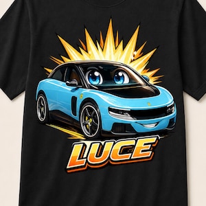 Ferrari Luce T-Shirt-Design (PNG) | Lustiges Cartoon-Auto-Geschenk für Väter