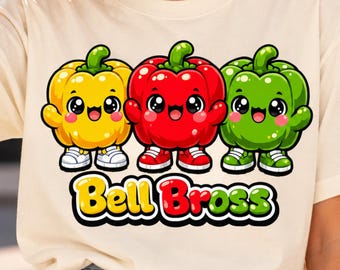 Bell Pepper PNG, Kawaii Vegetable Shirt Design, Digital Download