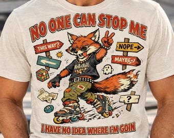 Roller Skating Fox PNG, Retro Skater Shirt Design, Sublimation