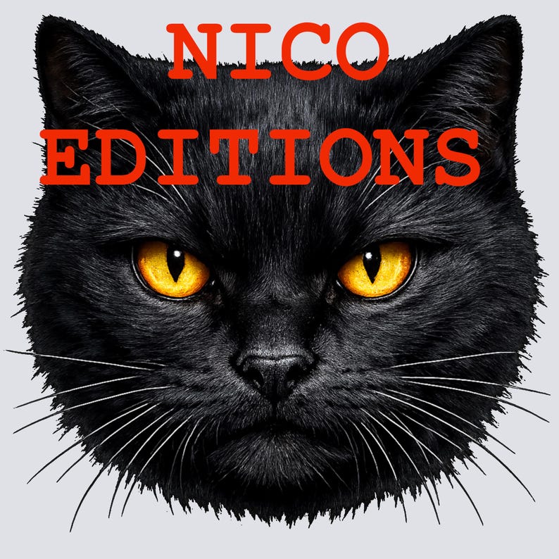 Big Face Black Cat Tshirt Design transparent PNG layered over colored fabric swatches