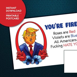 Anti-Trumpf-Protest (Explizit) DRUCKBARE Postkarte SOFORT-DOWNLOAD