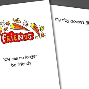 My Dog Does Not Like You Friendship Card, Funny Best Friend Card, Card For A Friend