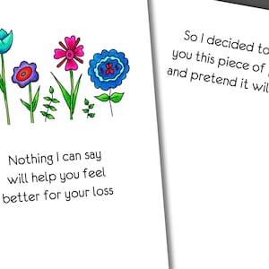 This Card Won&#39;t Help Sympathy Card, Funny Sympathy Card, Loss Or Mourning Card