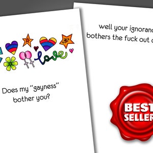 My Gayness Funny LGBTQ Card, Funny LGBTQ+ Card, Funny Pride Card