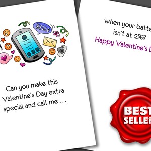 Phone Dying Funny Valentine Card, Funny Adult Humor Card, Special Occasion Card