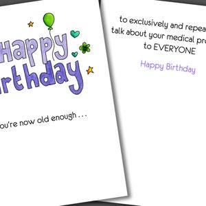 Non-Stop Medical Problems Birthday Card, Happy Birthday Card, Funny Birthday Card