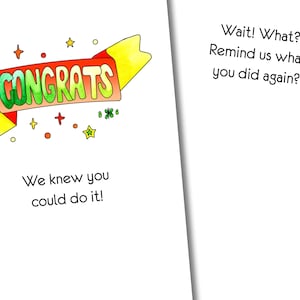 Funny Congratulations Card, Watercolor Hand-Drawn Design