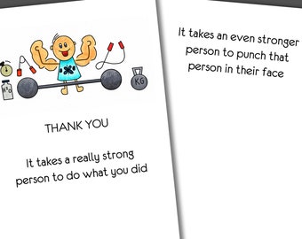 Funny Thank You Card, Strong Person, Offensive Humor