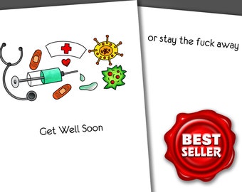 Stay Away Funny Get Well Card, Offensive Humor