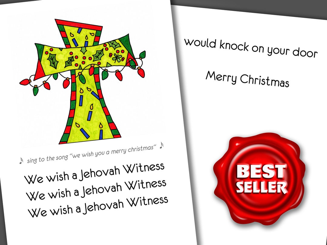 Jehovah Witness Visit Christmas Card, Funny Christmas Card, Merry