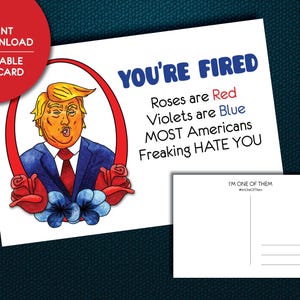 Anti-Trumpf-Protest (sauber) DRUCKBARE Postkarte SOFORT-DOWNLOAD