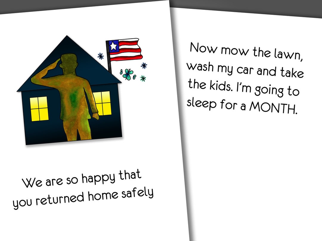 Sleep for A Month Home Card, Funny Military Card, Funny I