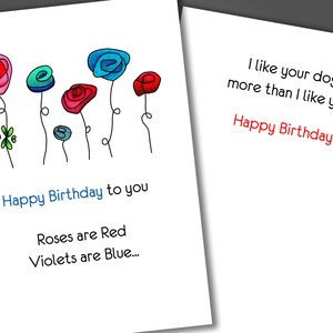 I Like Your Dog Not You Birthday Card, Funny Birthday Card, Happy Birthday Card