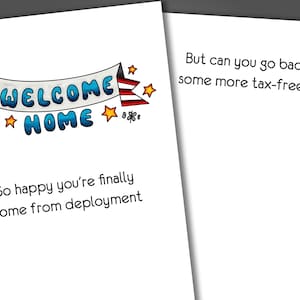 Go Back Funny Welcome Home Card, Funny Military Card, Funny Deployment Card