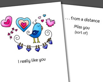 I Kind Of Miss You Card, Funny Missing You Card, Funny Thinking Of You Card