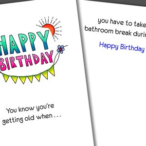 Bathroom Break During Sex Funny Birthday Card, Happy Birthday Card, Adult Humor Card