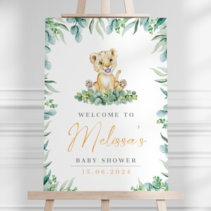 Safari Baby Shower Welcome Sign, Jungle Animal Poster, Greenery Baby Shower - A0 / A1 / A2 / A3 / A4 - Printed or Digital Download