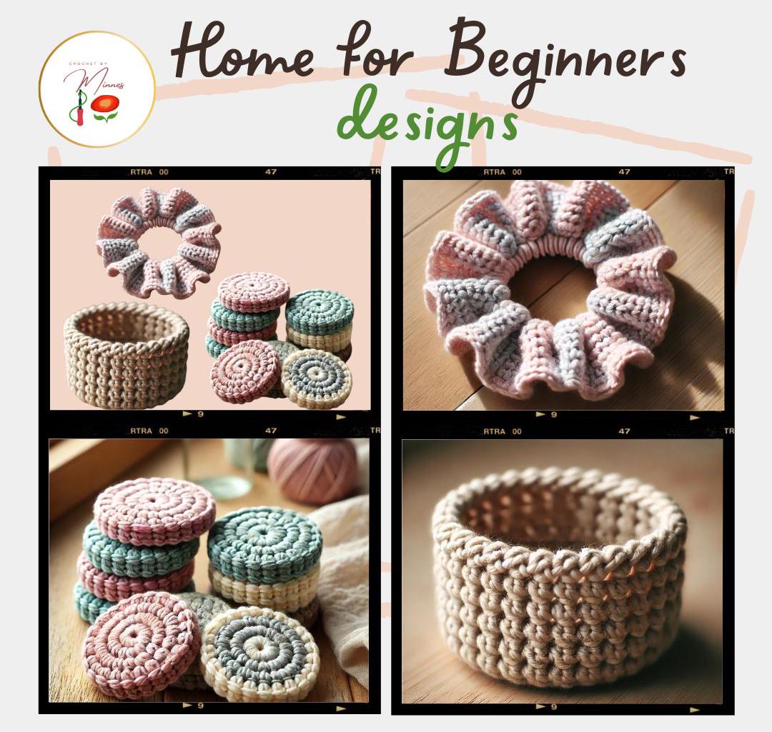 39 Crochet Scrunchies with Flowers, Ruffles, Bows, and Cherries 10 Beginner Crochet Pattern Trio: Scrunchie