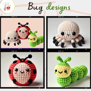 Crochet Bug Pattern Bundle | Ladybird, Spider & Caterpillar Amigurumi | Simple PDF Crochet Pattern for Beginners | Instant Download