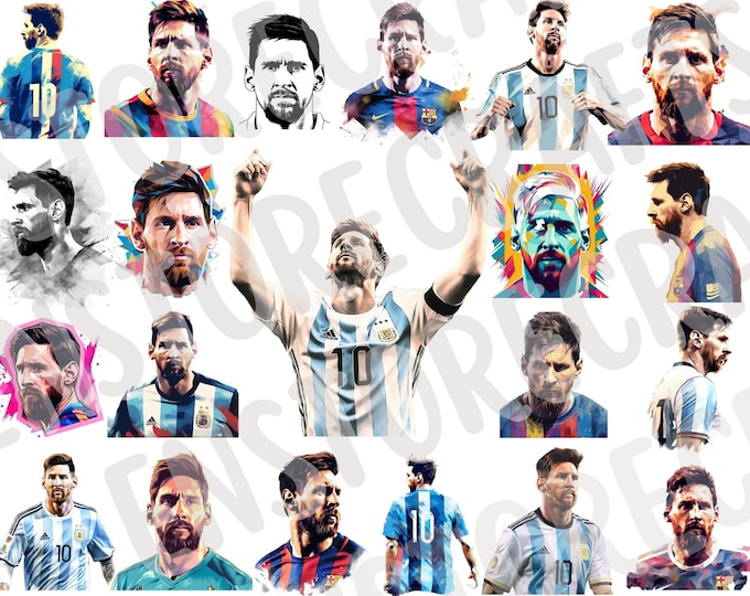 Vector File Messi Lionel Messi Inter Miami Clip Art Digital Download PNG & JPEG Soccer ...