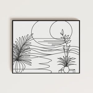 Minimalist Lines Art, Lines Art Print, Digital Download, Beige Printable Art, Abstract Line Drawing Print, Minimal Art Poster