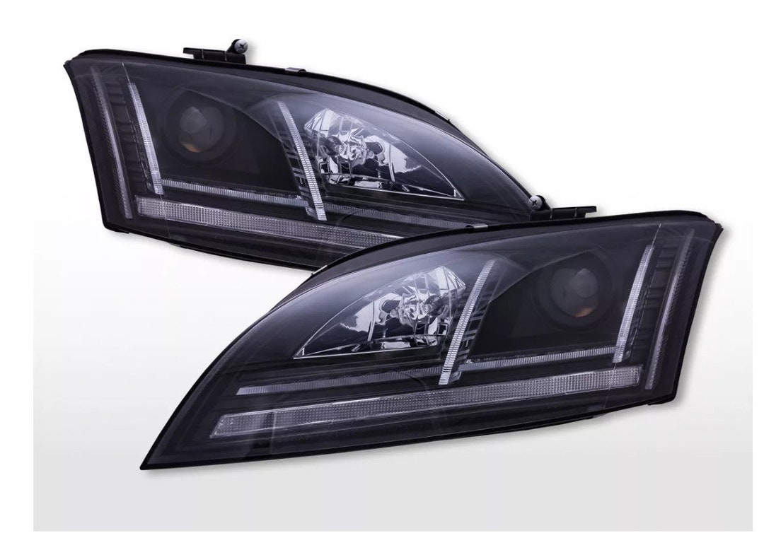 Fk Led Drl Lightbar Headlights Audi Tt 8J 0613 Black Seq Anim Etsy