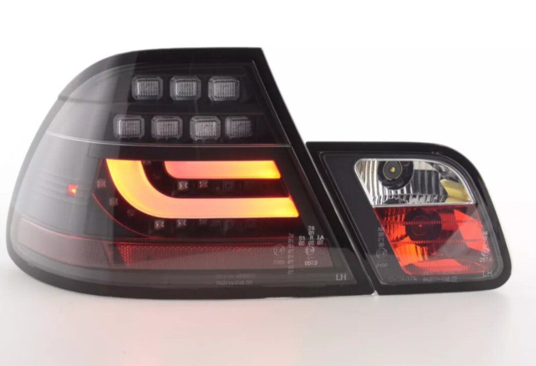 Fk Pair Smoke Black Led Rear Lights Bmw E46 Coupe 0307 Red / Etsy