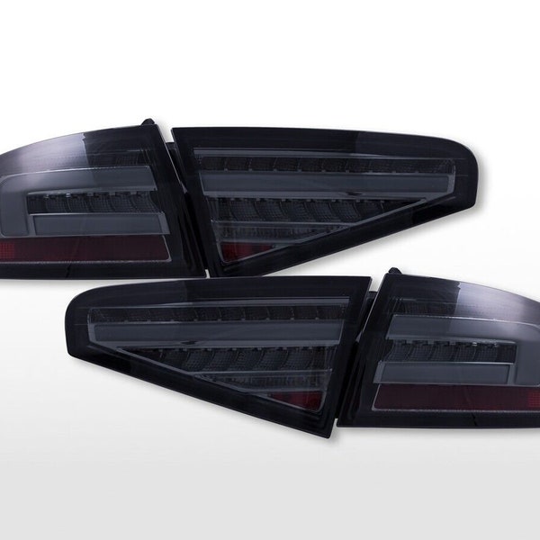 FK Pair LED REAR LIGHTS Lightbar DRL Audi A4 B8 8K Saloon 07-11 smoke S4 LHD main image 0