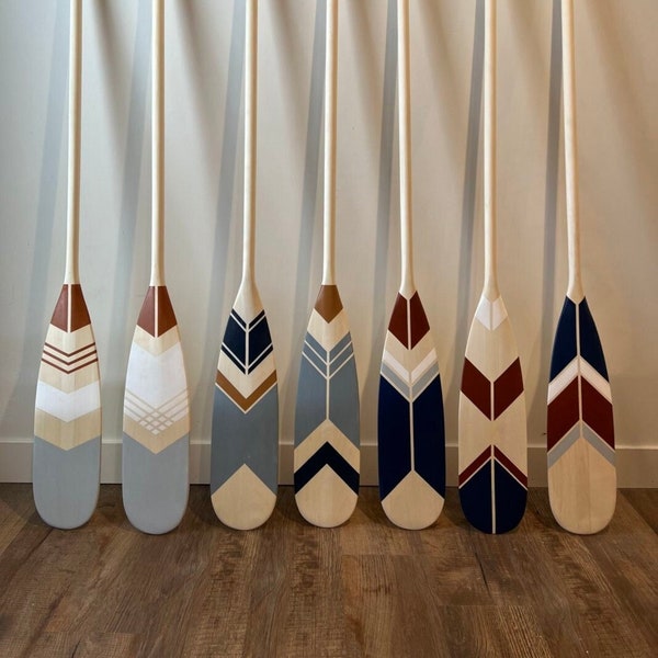 Hand Painted Decorative Canoe Paddles for Wall Decor, Lake House, Cabin