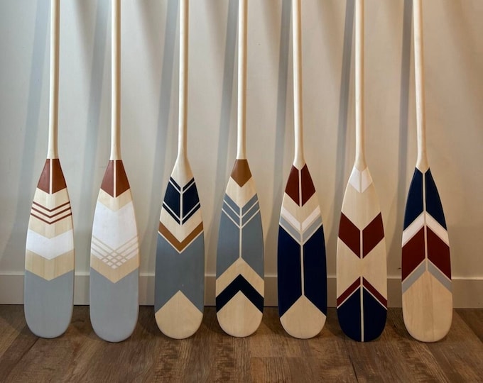 Hand Painted Decorative Canoe Paddles for Wall Decor, Lake House, Cabin