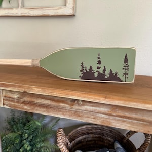 Forest Silhouette Decorative Canoe Paddle for Wall Decor, Lake House, Cabin