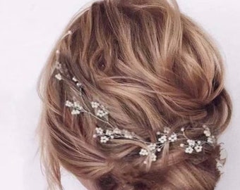 Pearl Headband,Bridal Beaded Hair Vine,Wedding Hair Vine,Bridal Headpiece,Wedding Floral Hair Vine,Bridesmaid Hair Accessories,Hair Jewelry