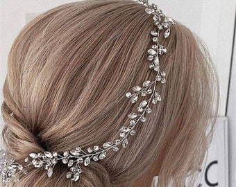 Accessori per capelli da sposa, Pezzo per capelli da sposa, Vite per capelli di cristallo da sposa, Vite per capelli da damigella d'onore, Fascia per capelli da sposa, Gioielli da sposa, Vite per capelli d'argento