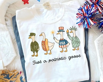 Patriotic Goose 4th of July PNG | USA Goose Clipart (Digital Download)