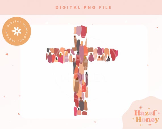 Watercolor Cross PNG File, Christian Digital Art (Digital Download)