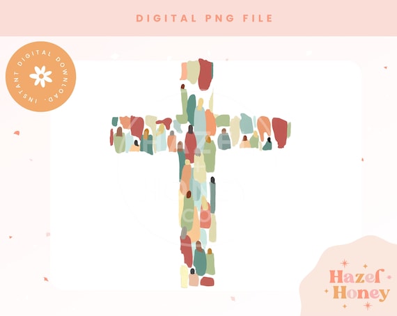 Watercolor Cross PNG File, Christian Digital Art (Digital Download)