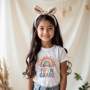 Rainbow Hello Fifth Grade Shirt Back To School Fifth Grade Outfit First Day Of School Tee Fifth Grade Girl School Picture Day Gift Cute