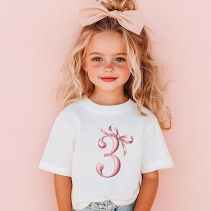 Toddler Girl Birthday Shirt Coquette Bow Third Birthday Outfit I Am Already 3 Shirt Present For Girls Watercolor 3rd Birthday Tee Girl