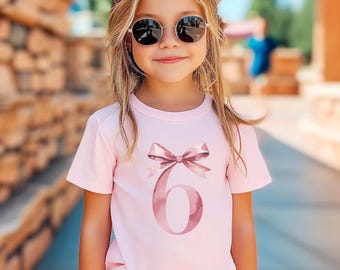 Toddler Girl Birthday Shirt Coquette Bow Sixth Birthday Outfit I Am Already 6 Shirt Present For Girls Watercolor 6th Birthday Tee Girl