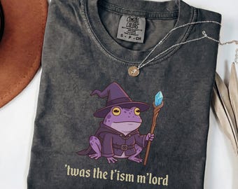 Rolig autism-tröja för autism, groda, trollkarl, gåva för neurodivergenta vänner, Gen Z-meme, brainrot, humor, weirdcore, ojämn grafik