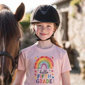 Hello Fifth Grade Shirt Rainbow First Day Of School Tee Fifth Grade Girl Back To School Outfit Fifth Grade Gift For Girls Cute