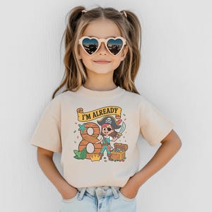 I Am Already 8 Pirate Girl Birthday Shirt Kid Birthday Girl Tee Eighth Birthday Gift for Kids Present for Girls Pirate Theme T-Shirt