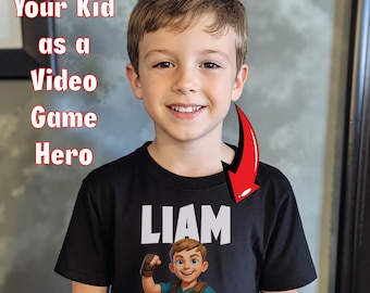 Benutzerdefinierte Gamer Shirt für Jungen personalisierte Geburtstagsgeschenk Kind Videospiel Held Shirt Geschenk für Sohn Gamer T-Shirt Kinder Gaming Geburtstagsgeschenk