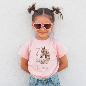 Custom Name 7th Birthday Shirt for Girl I Am Already 7 Horse Shirt Pony Club T Shirt Equestrian Present Horse Riding Gift Personalized Tee