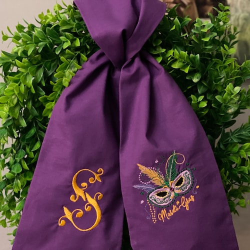 mardi gras wreath sash