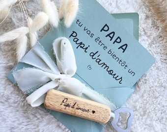 Green grandpa pregnancy announcement with bottle opener, bottle cap, key ring bottle opener, grandpa, grandpa, grandpa baby baby grandparents