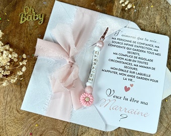 Godmother pregnancy announcement key ring + card