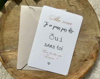 Demande témoin de mariage carte mon frère ma soeur