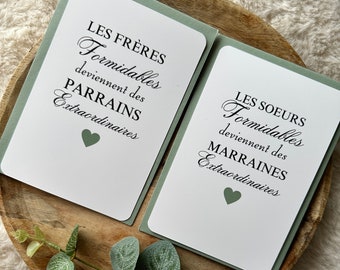 Demande marraine parrain carte avec enveloppe